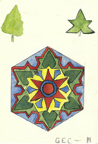ornament, Marcela Bole green leaf ornament, 1925