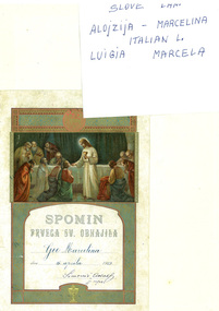 First Holy Communion souvenir 1923, Marcela Bole: First Holy Communion Souvenir, 1923