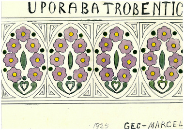 floral pattern, Marcela bole floral pattern of primulas, 1925