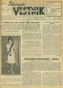 A page from newpaper Vestnik, Miss Slovenia in 1964