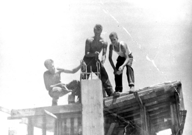 Camp Latina, working, Camp Latina, working K Strancar, L Markic, D Lah, 1960