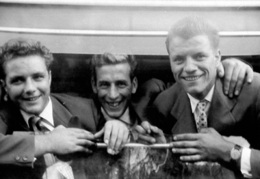Departure from Camp Latina, photo, Departure from camp Latina, Sept 1960, D Ziberna, M Krsevan, L Markic