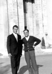 Entrance to Camp Latina, photo, Entry to camp Latina, 1960, A Markic and Pero