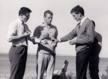 Port Melbourne, photo, Port Melbourne, Mirko Cuderman, Lojze Markic, Joze Zuzek, about 1962/63