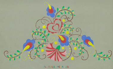 Colour drawing, Neva Roeder-Bole, colour drawing, Carnation variation, Grade 2
