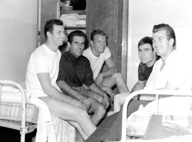 Photo, Vojko, T Gril, L Markic, Cveto and I Mihelj, early 1960s
