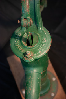 Close up view of pump with patent detail