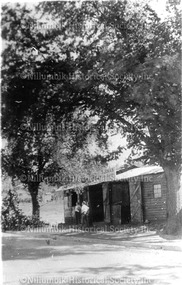 Photograph - Black & white photograph, Sam Jonas' Blacksmith's shop Chute Street, Diamond Creek
