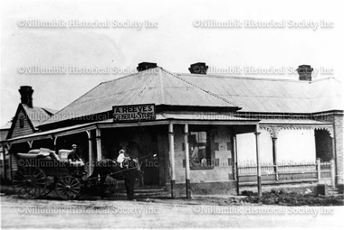 Photograph - Black & white photograph, Reeves Store previously Loyal Diamond Lodge Hotel