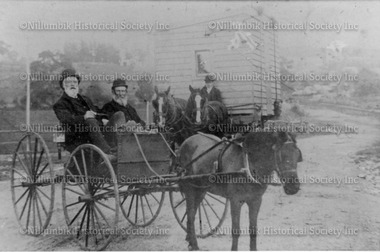 Photograph - Black & white photograph, Moving house Chute Street to Upper Diamond Creek