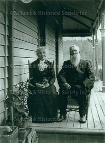 Photograph - Black & white photograph, John and Honor Lawrey Diamond Creek