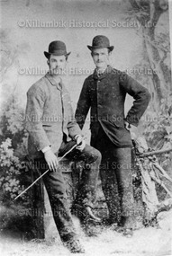 Photograph - Black & white photograph, Jack and Job Godber, Diamond Creek