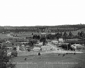 View Across Diamond Creek from Collins Street c1920 with Horticultural Show Crowd in the Distance