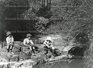 Three Boys Fishing at Diamond Creek