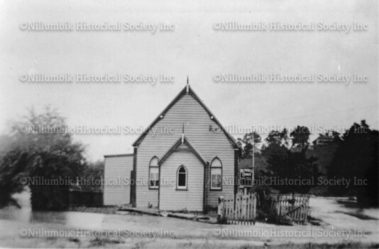 First Methodist Church Diamond Creek in its original location surrounded by flood waters