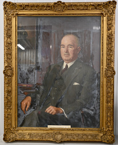 Unsigned portrait of J.J. Liston, Major of Williamstown 1901 -1902, 1913 - 1914, 1922 - 1927, in an elaborate gold painted, carved wooden frame.