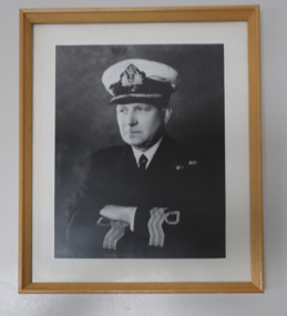 Framed black and white portrait of Dr Donald Dunbar Coutts in uniform