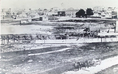 Photograph - Nelson Place, showing the slipway and the Morgue, c.1863