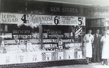 Photograph - Nelson Place, showing Gem Stores, c.1930's