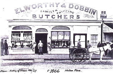 Photograph - Nelson Place, Elworthy & Dobbin, Butchers, 1866