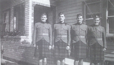 Photograph - The Kennedy Brothers of the Victorian Scottish Regiment, Keith, Frank, Jack & George, c.1939-40