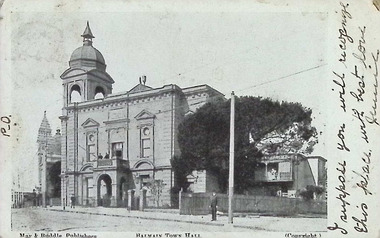 Postcard. Balmain Town Hall. New South Wales