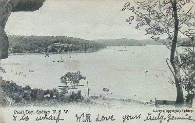 Postcard of Pearl Bay, Sydney, N.S.W., black and white photograph