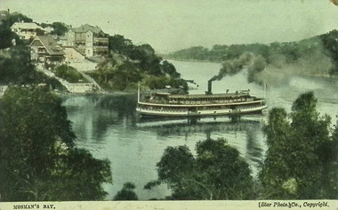 Coloured postcard of Mosman's Bay