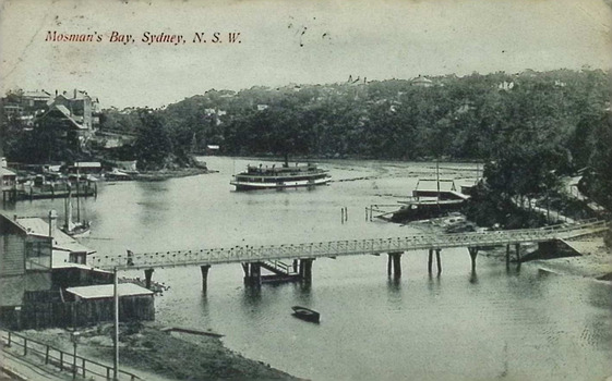 Postcard - black and white photograph of Mosman's Bay, Sydney, N.S.W.