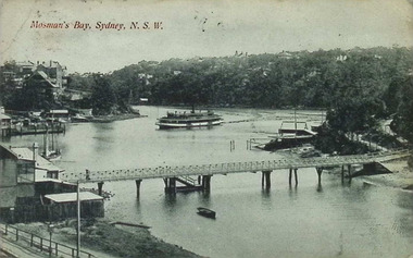 Postcard - black and white photograph of Mosman's Bay, Sydney, N.S.W.