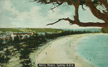 Postcard. Coloured showing Manly Beach, Sydney, N.S.W.