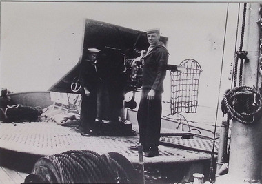 Photograph - Harold Beanland, during shipboard training, RAN Brigade