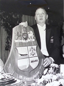 Photograph - Sir Alec Rose receiving Crest of the City of Williamstown, 1969