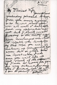 Letter, Copy of handwritten letter