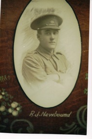 Photograph (reproduction) of WW1 soldier Roger Newbound, circa 1914-1918