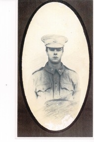 Photograph reproduction of WW1 soldier Ernest William Place, circa 1914-1918