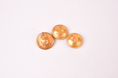 Military Gold Buttons x 3  : WW2, 1939-1945 circa