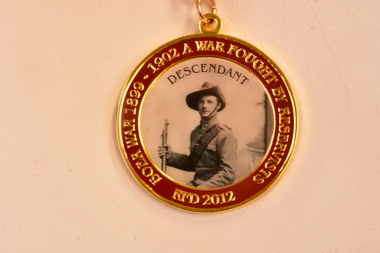 Reserve Forces Day Council Boer War Commemorative Round Medallion (for descendants) 2012 issue, 2012