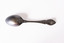 Rear view of teaspoon with tarnished patina. 