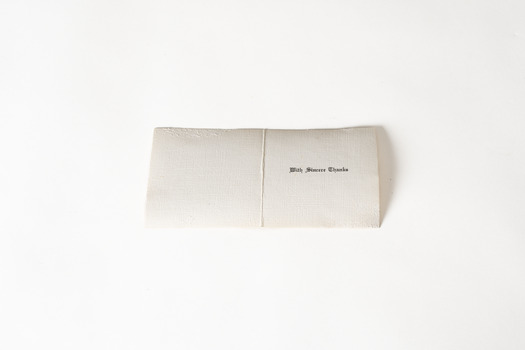 Off white textured sympathy card for the passing of Clara Jane Busse from Miss Claire Busse and Mrs Doreen Martin 