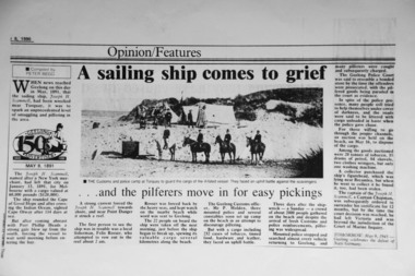 Newspaper article and photograph (copy), The Scammell Collection