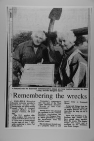 Copy newspaper article & photo, Legacy of the Storm ,Scammell house