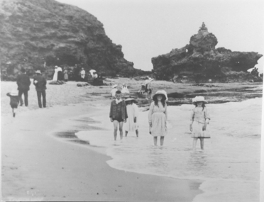 Black and white photograph, Early Torquay Beach Scenes