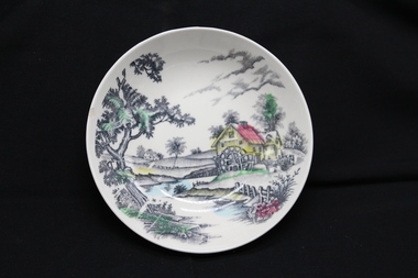 Ceramic - Japanese Decorative Bowl, Water Mill, c 1920 - 1935