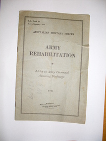 Army Rehabilitation booklet, Australian Military Forces Army Rehabilitation, 1944