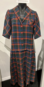Clothing - Dress, Plaid dress, 1940