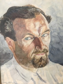 Painting - Painting - Watercolour, Portrait of unknown Internee, 1940