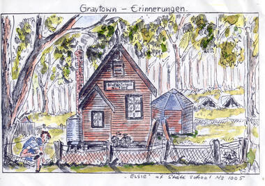 Sketch, Rosenkranz, George, "Elsie" at State School 1005, c.1945