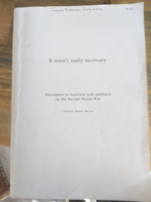 Book, It Wasn't Really Necessary, 2003