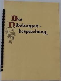 Book, Adolf Wilke, Die Nibelungen Besprechung, 1940's